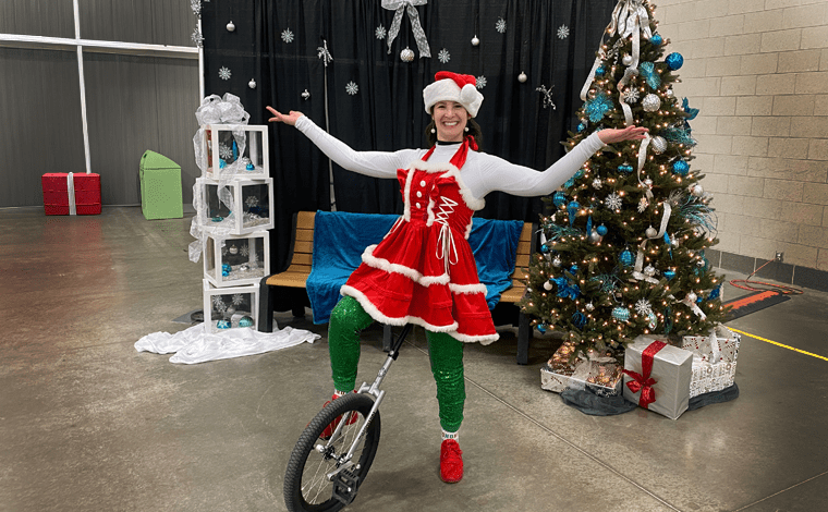 holiday unicycle rider